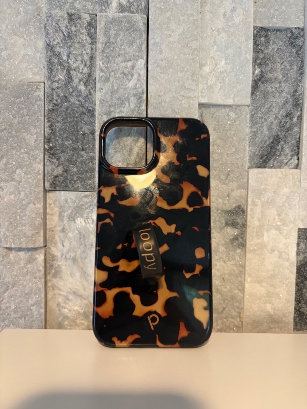 Loopy Case Tortoiseshell Phone Case in Black & Brown - IPhone 14
